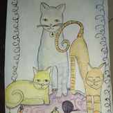 Рисунок "Котики" на конкурс "Конкурс детского рисунка "Любимое животное - 2018""