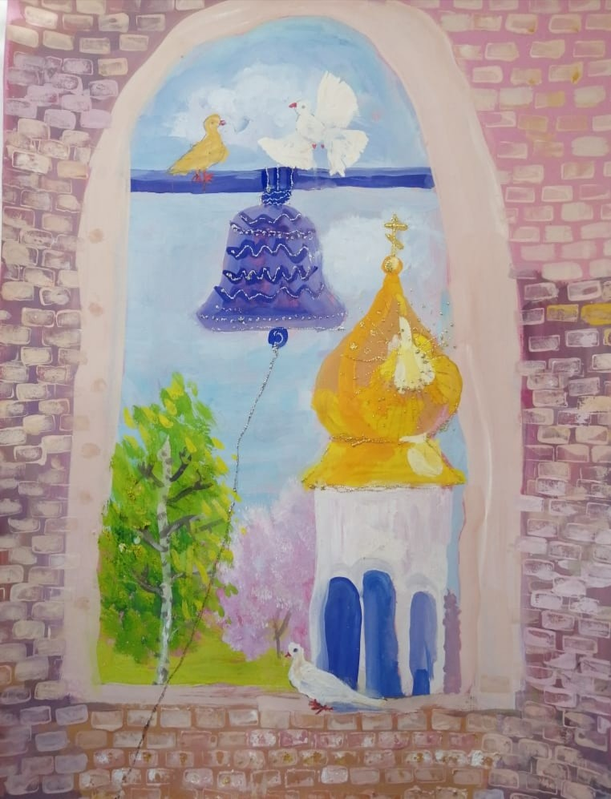 Детский рисунок - Пасхальный звон