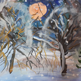 Рисунок "Зимняя ночь" на конкурс "Конкурс рисунка "Новогоднее Настроение 2017""