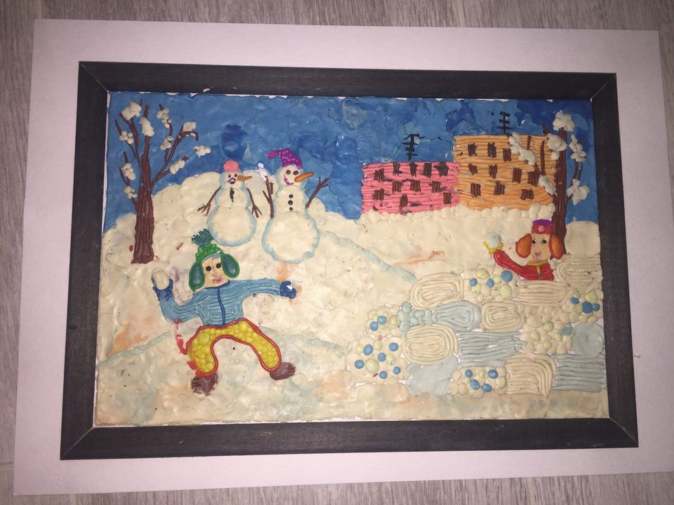 Детский рисунок - Зимние игры