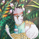 Рисунок "Ноа- любитель злата" на конкурс "Конкурс детского рисунка “Невероятные животные - 2018”"