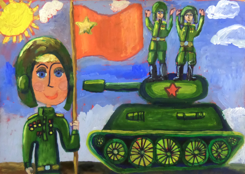 Детский рисунок - Танкисты