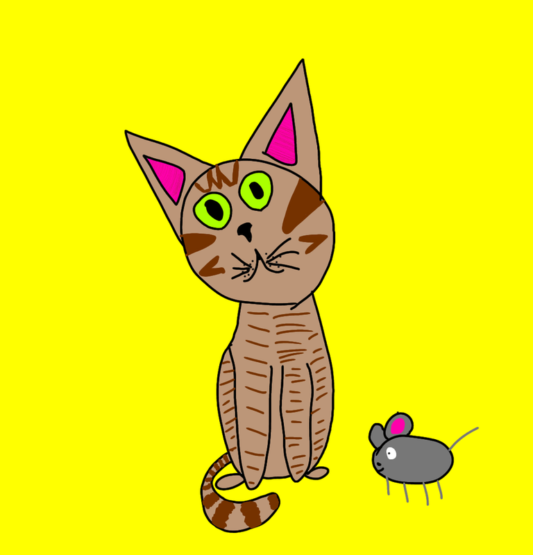 Детский рисунок - котенок Криш