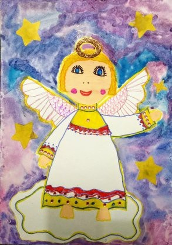 Детский рисунок - Рождественский Ангел