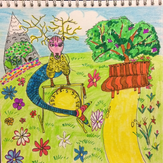 Рисунок "Птице-рыбо-Лене-рог" на конкурс "Конкурс детского рисунка “Невероятные животные - 2018”"