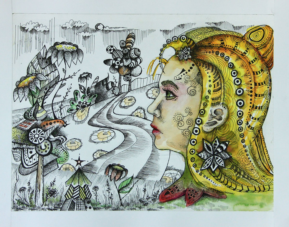 Детский рисунок - Волшебный сон Фантастический мир