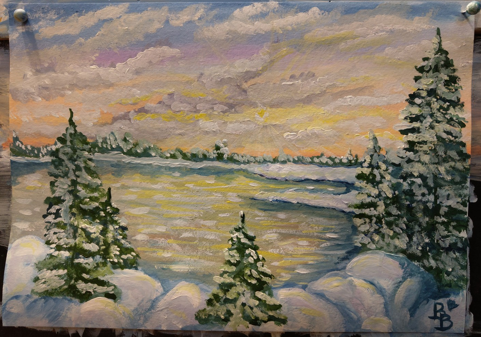 Детский рисунок - Ледяное озеро