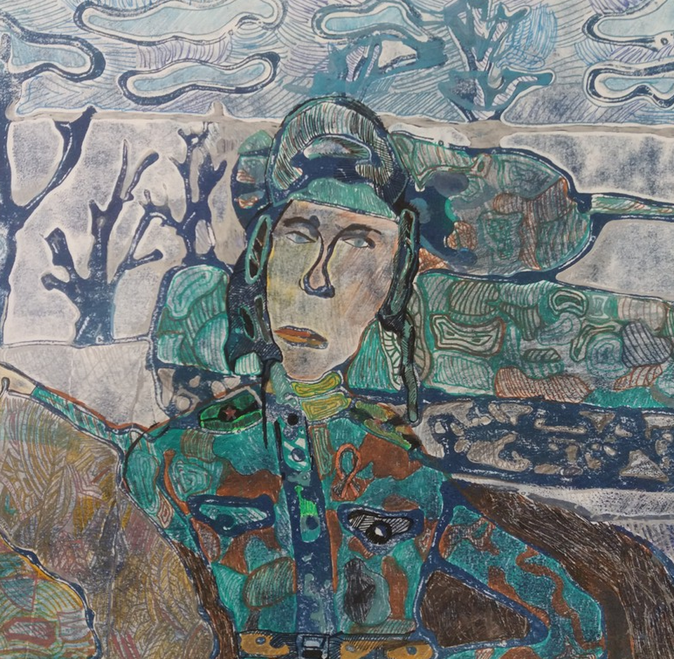 Детский рисунок - Танкист