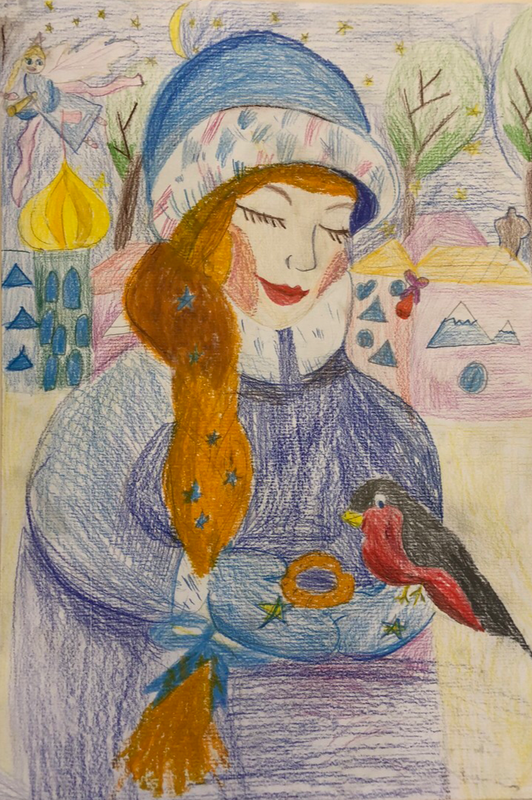 Детский рисунок - Снегурочка